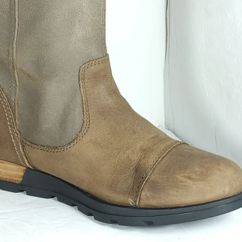 Sorel Women's Major US 7 Tobacco Full Grain Suede Leather Pull On Tall Boots